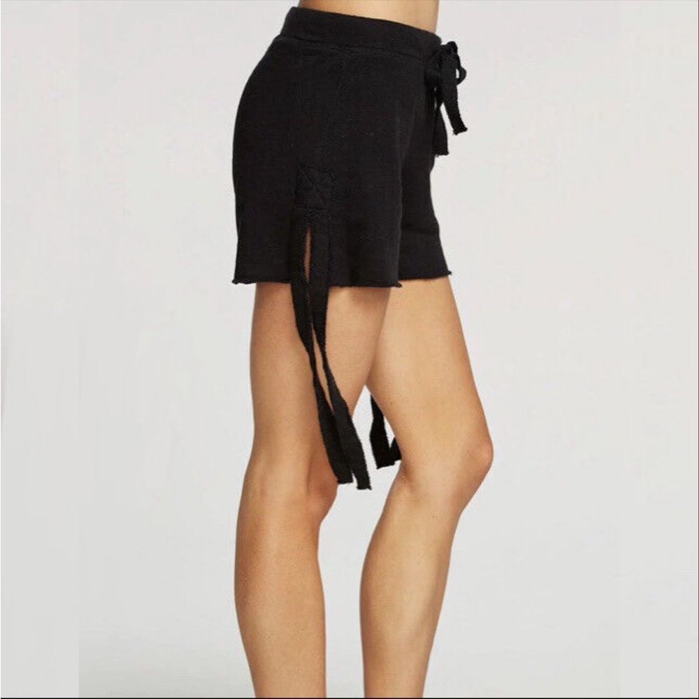 NWOT Chaser Womens Linen French Terry Side Tie Bow Shorts